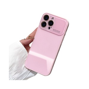 Coque de téléphone en verre brillant de couleur unie pour iPhone 17 Pro Max 16 15 <span class=keywords><strong>14</strong></span> 13 12 11 avec grande fenêtre et anti-traces de doigts - Product Image 5