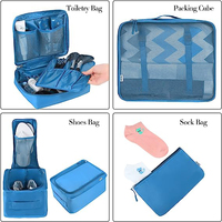 Cubes de rangement de voyage unisexes en polyester légers et personnalisés de haute qualité avec fermeture éclair, lot de 8, pour l'organisation de vos voyages
