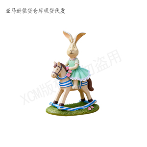 Sculpture en résine de couple de lapins nostalgiques, statue artisanale de Noël avec œuf croisé, figurine personnalisée sur mesure - Product Image 2
