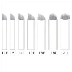 Venta al por mayor Microblading PMU Kit hoja aguja Tebori herramienta 0,16mm Rosa maquillaje permanente Micro cuchillas sombra - Product Image 4