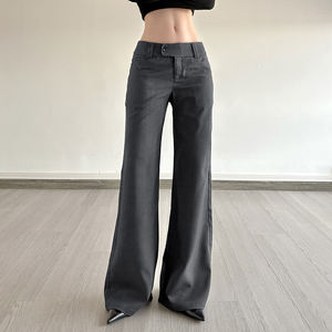 Pantalon évasé décontracté d'été pour femme, patchwork tissé, taille basse, coupe ample, respirant et confortable, idéal pour le travail - Vente en gros usine - Product Image 5