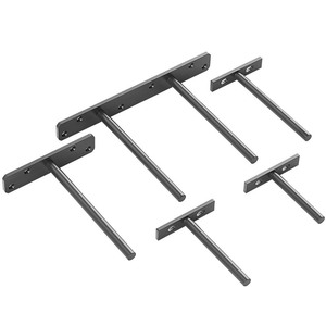 Marco de hierro sólido Accesorio en forma de T Tablero laminado y soporte de estante de pared con viga oculta Fabricado por soportes - Product Image 1