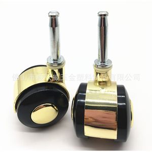 Golden Nylon Swivel Caster 40mm Diameter M8x38 Plug Rod Furniture Caster Durable Anti Slip Wear Resistant - Product Image 3
