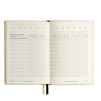 Carnet de notes A5 en lin personnalisé, estampage complet, soins personnels Manifestation inspirante, couverture rigide en papier cuir