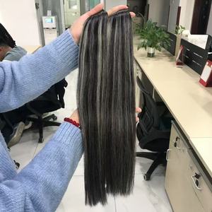 Extensiones de Cabello Humano Virgen Europeo al por Mayor, Doble Trama, Estilo <span class=keywords><strong>Balayage</strong></span> Castaño Liso, Tono Rubio Intenso - Product Image 2