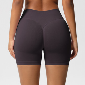 Shorts de Yoga de Cintura Alta para Mujer, Sin Costuras, Cintura Acanalada, Efecto Levanta Glúteos, No Transparentes, para Correr, Gimnasio y Entrenamiento Diario - Product Image 3