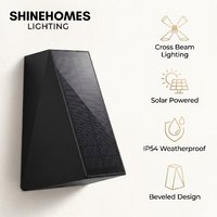 Applique murale solaire LED extérieure en acrylique à faisceau croisé, étanche IP54, sans câblage, éclairage haut/bas, décoration extérieure, OEM ODM disponible