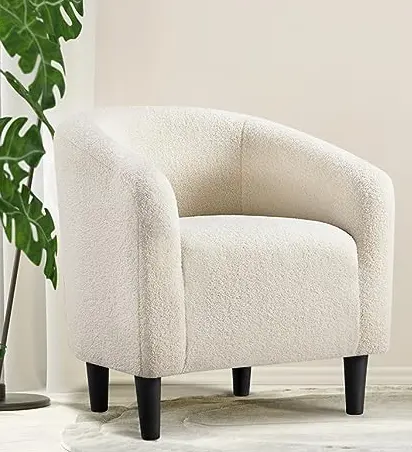 एक्सेंट चेयर, नकली चमड़े की कुर्सियां लिविंग रूम/बेडरूम/रीडिंग रूम के लिए नरम सीट के साथ आधुनिक क्लब की कुर्सी