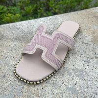 Sandales plates décontractées d'été pour femmes, avec strass, bride en H, bordure dorée, multicolores, pour l'extérieur, vente en gros