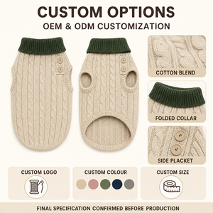 Color Contrast Turtleneck Small <b>Dog</b> Sweaters Cable Knit Sleeveless Pet Vest With Side Buttons For Small <b>Dogs</b> Schnauzer Winter We - Product Image 2