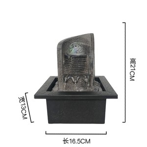 Fontaine d'eau circulante de table en résine pour bureau à domicile, artisanat, décoration et aménagement paysager - Product Image 6