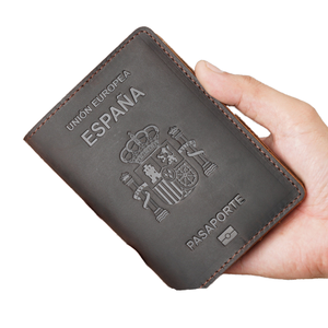 ADIBA OVERSEAS Custom High-End Spanish Vintage Style Genuine Leather Passport Cover Credit <b>Card</b> <b>Holder</b> Waterproof <b>Travel</b> Custom - Product Image 1