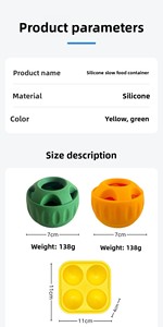 Nouvelle Tendance Jouet à Mâcher pour Chien en Silicone Forme de Boule Unique Nettoyage des Dents Distributeur Lent Remplissable Bleu - Product Image 5