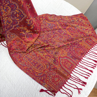 Vente en gros de haute qualité Fringe Cashew Pattern Islamic Fashion Scarf Knitted Hijab Cape pour femmes Polyester-Dropshipping Disponible