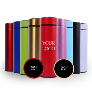 High Quality Custom Logo 500ml Electronic Stainless Steel Flask Modern Portable Temperature Smart <b>Water</b> <b>Bottle</b> with LED Display - Product Image 1
