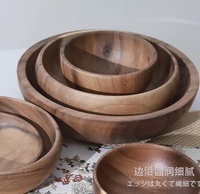 Saladier rond en bois d'acacia épais et écologique de haute qualité