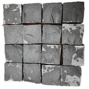 Schwarzer natürlicher Gesichtsgranitblock-Kuben stein für Pflasters tein im Freien