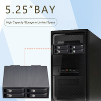 Rack de serveur de stockage 4 baies de haute qualité pour PC de bureau Boîtier de disque dur SATA 2.5 pouces Rack mobile Hdd 15mm échangeable à chaud