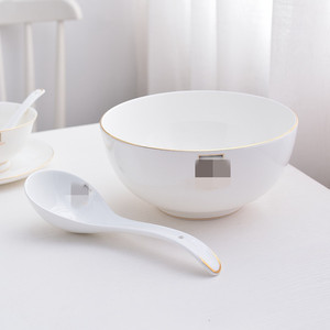 28ชิ้นชุดจานชามเซรามิกลายกระดูกจีนหรูหราเครื่องใช้บนโต๊ะอาหารขอบทองสำหรับบ้านหรืองานแต่งงานจานวัสดุ PC - Product Image 3