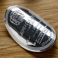 Etiquette Stannum en métal avec logo gaufré personnalisé de haute qualité pour bouteille de vin