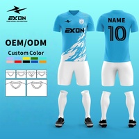 EXON Fabrikdirektverkauf Maßgeschneiderte Welt-Fan-Version Fußballtrikot Sublimations-Silikon-Patch Stickerei Fußballverein Spandex