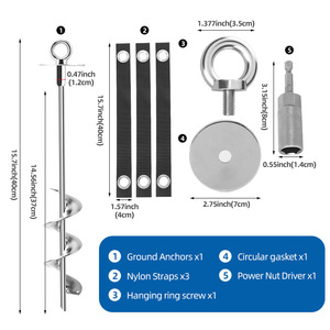 Herramienta de fijación en espiral para trampolines, invernaderos y tiendas de campaña, para taladro eléctrico, ideal para jardín y exteriores, y otros accesorios. - Product Image 3