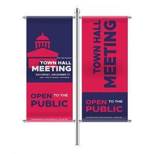 Custom Large Double-Sided Outdoor Advertising Vinyl Flags and Banners for Event Display on Street <b>Light</b> <b>Poles</b> - Product Image 1