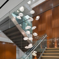 Lustre en verre en forme de nuage au design moderne et créatif pour hôtel, escalier duplex, salon, avec bulles de verre multiples