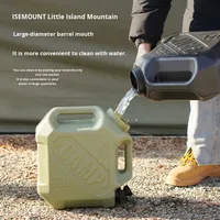 ISE MOUNT Hump Seau d'eau extérieur 12L portable avec double poignée et robinet en PP/PE pour camping, randonnée et voyages en voiture