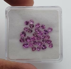 Lote de 29 piedras preciosas sueltas cortadas en corazón de zafiro Rosa natural para hacer joyas, anillos para pendientes con certificado IGI - Product Image 5