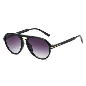 Lunettes de soleil aviateur double pont tendance 2026 pour hommes et femmes, <span class=keywords><strong>rétro</strong></span> avec rivets, verres dégradés bleus, protection UV, modèle pilote XY7116 - Product Image 2