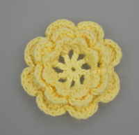 Fleur en crochet à la main, trois couches, multicolores, pour accessoires vestimentaires et accessoires de bricolage
