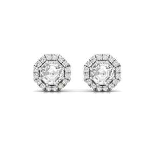 ต่างหูเพชรทรงแปดเหลี่ยม CVD Lab Grown รุ่น Regal Brilliance Solitaire ชุบทอง 10K ดีไซน์ทันสมัย สวยหรู ระยิบระยับ เหมาะเป็นของขวัญ - Product Image 1