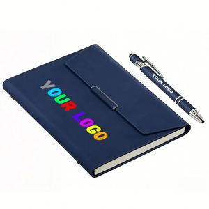 Stylish Tri-Fold <b>A5</b> Business <b>Notebook</b> Matte Finish <b>Lined</b> Pages Magnetic Closure for Notes and Meetings - Product Image 1