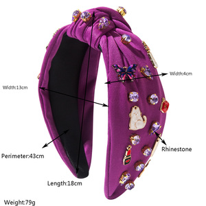Serre-tête Diamanté pour Femme, Thème Festival de Musique, Personnalisable avec Guitare et Rouge à Lèvres, Accessoires de Coiffure, Logo Personnalisé - Product Image 2
