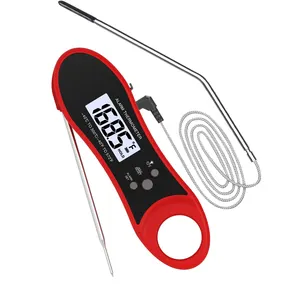 Termometer daging Digital 2 in 1, pengukur suhu Magnet dua panjang warna-warni untuk dapur Oven BBQ termometer memasak