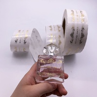 Autocollants de transfert de lettres avec logo en feuille d'or à estampage à chaud, autocollants en papier or rose, autocollants de transfert holographiques