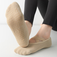 OEM ODM Chaussettes de sport de haute qualité Chaussettes de danse Pilates personnalisées Chaussettes de yoga à sangle croisée antidérapantes