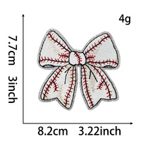 Patch brodé thermocollant Rugby Football Bow, personnalisé pour le jour du match, en tissu pour vêtements, à prix avantageux