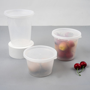 Gobelet à soupe rond en plastique PP transparent jetable, résistant aux micro-ondes, pliable, pour soupe chaude, charcuterie, réfrigérateur - Product Image 1