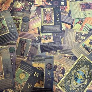 Custom lamina d'oro plastica oro timbratura tarocchi carte da gioco con scatola magnetica e stampa personalizzata - Product Image 5