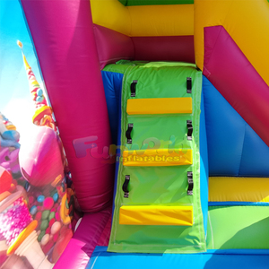 Commercial outdoor party chateau gonflable kids bounce <b>house</b> candyland <b>inflatable</b> bouncy castle and slide combo - Product Image 5