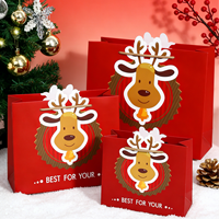 Sac cadeau portable écologique avec logo personnalisé et impression sérigraphique, emballage de Noël en carton ondulé