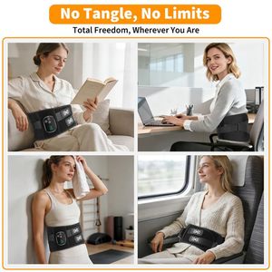 Custom Logo USB Rechargeable <b>Heating</b> Vibration Lower <b>Back</b> <b>Massager</b> Cordless Abdominal Warmer Waist Support <b>Heated</b> Massage Belt - Product Image 6