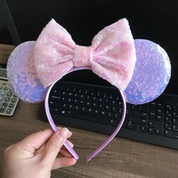 Coloré mignon filles enfants enfants mariée bachelorette partie Minnie Arc-En-Étincelle Sequin Souris Oreilles Bandeau
