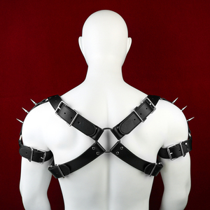 ホットBDSMレザーリベットボンデージベルト男性用調節可能パンクゴシックフェティッシュ拘束ストラップ大人用セックスゲームギア - Product Image 5