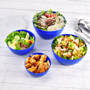 Plastic Salad Bowls 4 Piece <b>Set</b> With Lids Airtight Food Storage For Camping Outdoor Use - Product Image 4