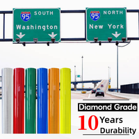 Rollo de Película Reflectante de Grado V Tipo Diamante, Personalizable, Imprimible y Colorida, para Señalización de Seguridad Vial