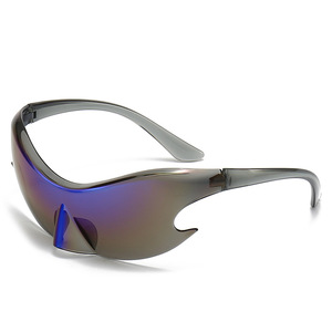 แว่นกันแดดทรงสปอร์ตแบบชิ้นเดียว สีสันสดใส สไตล์ Y2K - Product Image 5