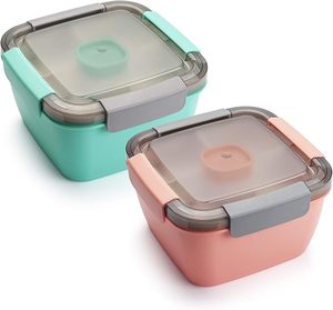 Boîte à lunch pour micro-ondes avec compartiments, grande capacité, adaptée aux étudiants, fermeture à pression sur quatre côtés, écologique, en PP - Product Image 1
